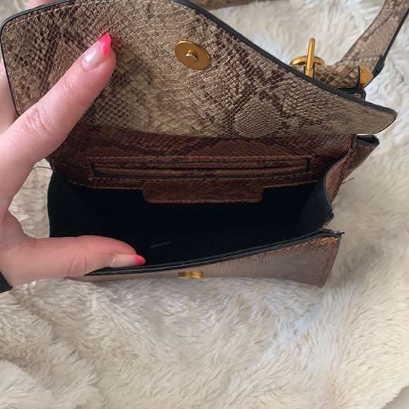 Anthro Snake-Printed Structured Crossbody Bag - Picture 4 of 5